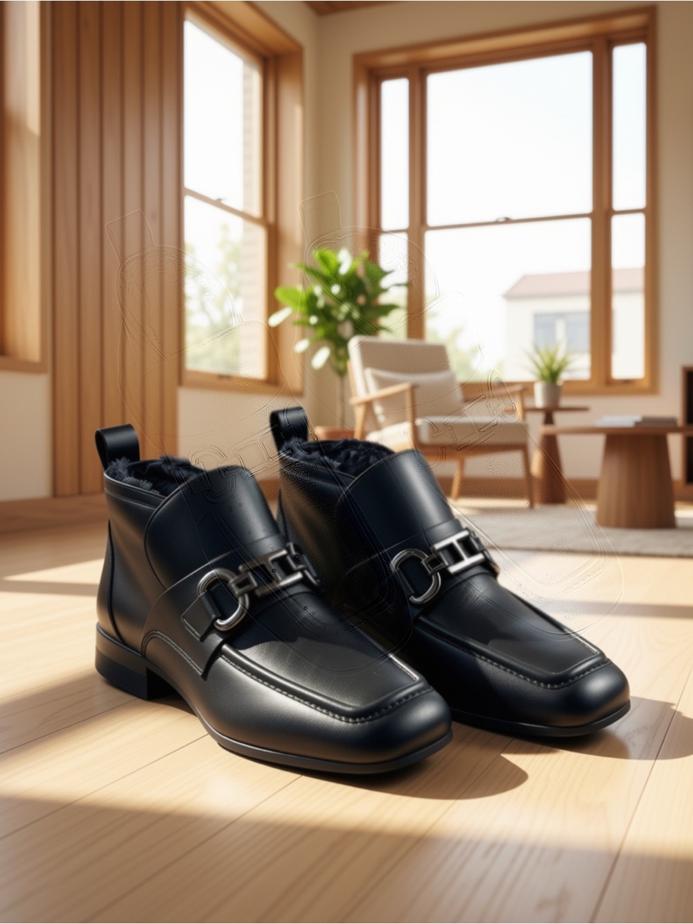 NEW Homers Artisan Black Ankle Loafers w Genuine Shearing Lining, EU 38/US 7.5